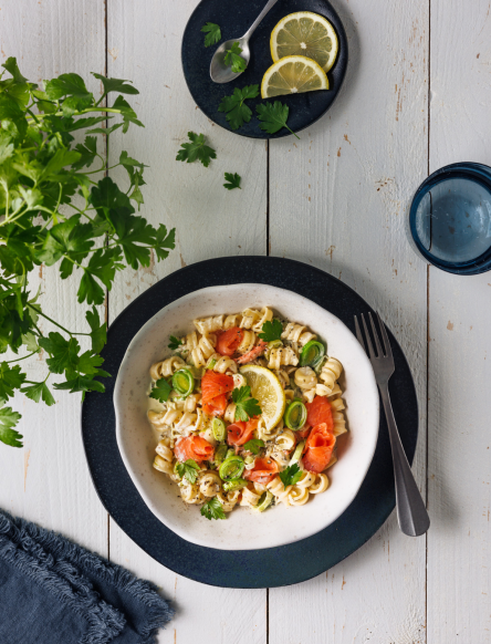 Möwe Wickli Nudeln mit Lachs und Lauch