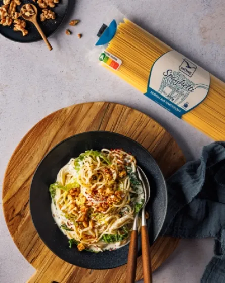 Möwe Spaghetti mit Wirsing-Creme